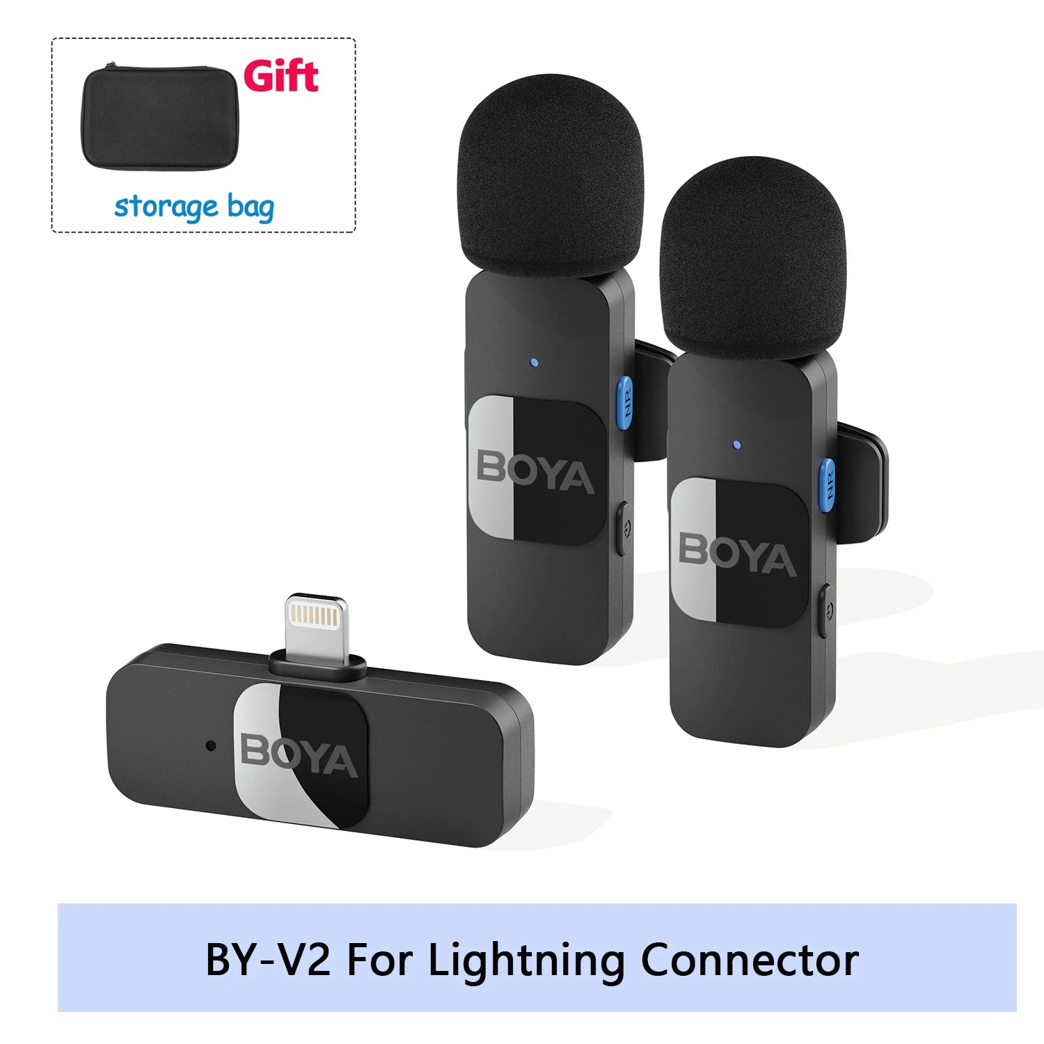 Mini Microphone Lavalier professionnel sans fil BOYA BY-V pour iPhone, iPad, Android, reflex, caméra, diffusion en direct, enregistrement de jeu, Interview, Vlog...