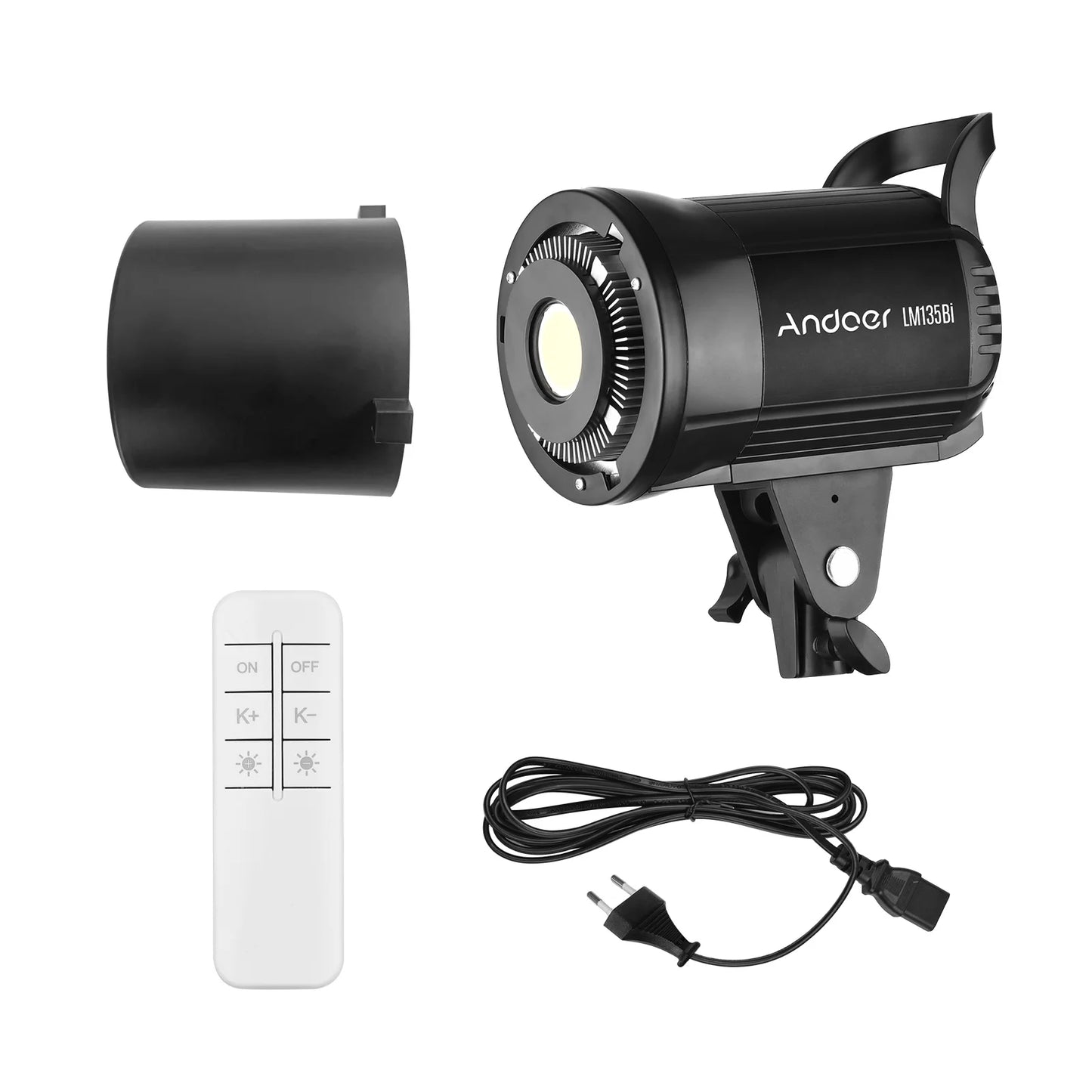 Eclairage LED studio Andoer LM135Bi lumière 135W 3000K-5600K monture Bowens pour Portrait, mariage, Streaming en direct...
