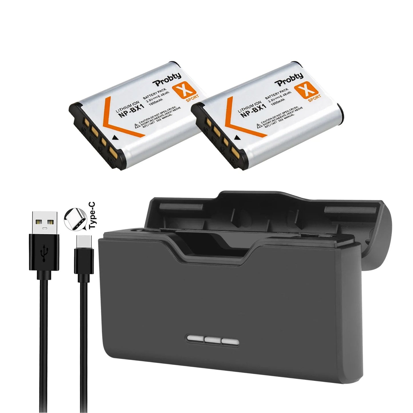 Batterie + chargeur rapide Probty NP-BX1 NP BX1 Bx1 1800mAh pour Sony ZV-1 ZV-1F DSC-RX100 WX500 HX300 AS300 M3 M2...