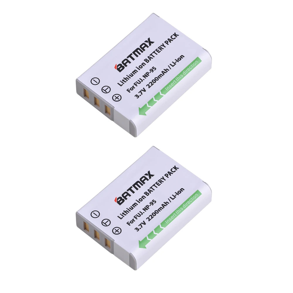 Bateria Batmax 2200mAh NP-95 NP 95 NP95 + carregador USB LCD per a càmera 3D Fujifilm X30 X100 X100S X100T XS1 FinePix F30 F31
