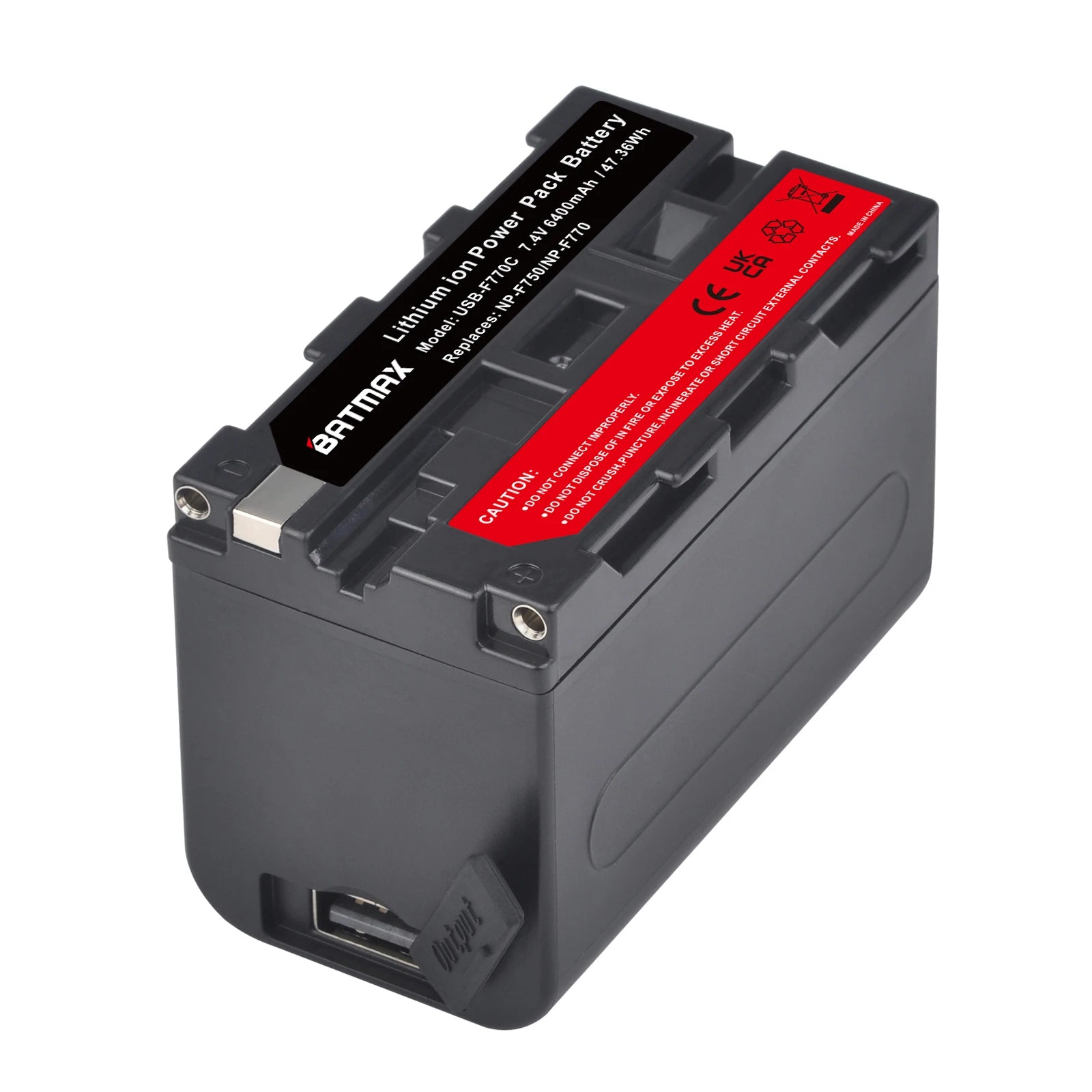 Batterie Batmax NP F750 NP F770 6400mAh avec indicateur LED + recharge USB Type C Port pour Sony NP F960 F970 NP-F550 CCD-TRV58 V1J z1...