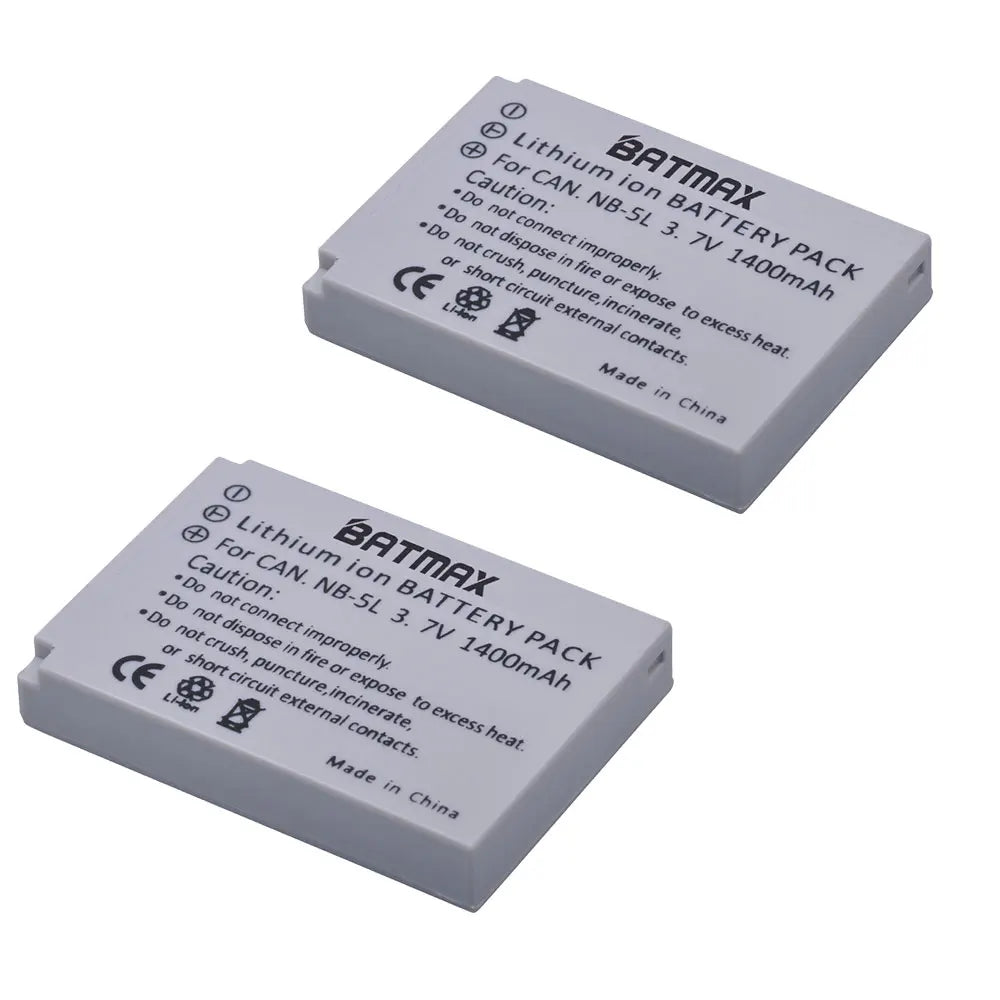 Batterie Batmax NB-5L NB 5L NB5L + chargeur LED double pour Canon Powershot S100 SX200 SX210 IS SX230 HS SD790 SD850 SD890