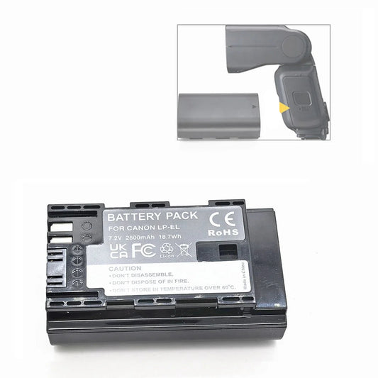 Batterie LPEL 2600 mAh LP-EL pour Canon EL-1 et EL-1 Ver. 2 Flash et EL-5 Speedlite EL1 EL5