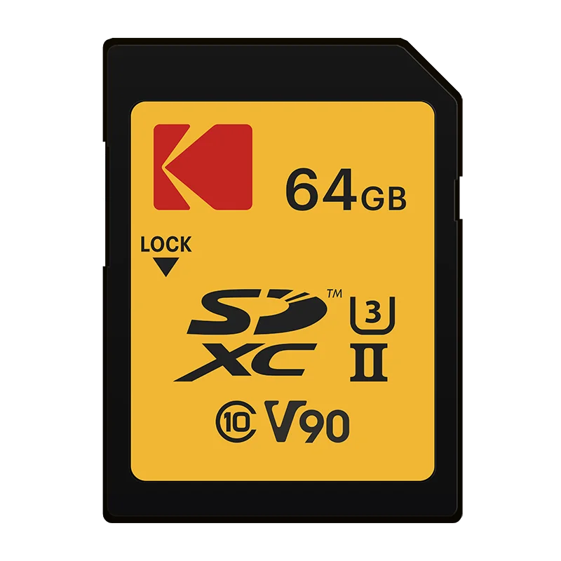 Carte mémoire SD Kodak SDHC 32 Go 64 Go 128 Go 256 Go 512 Go V30 V90 prise en charge de l'appareil photo