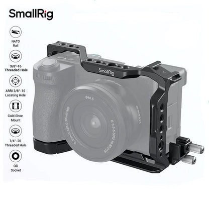 Cage SmallRig pour Sony Alpha 6700 Plaque de fixation rapide intégrée pour Arca avec serre-câble pour HDMI