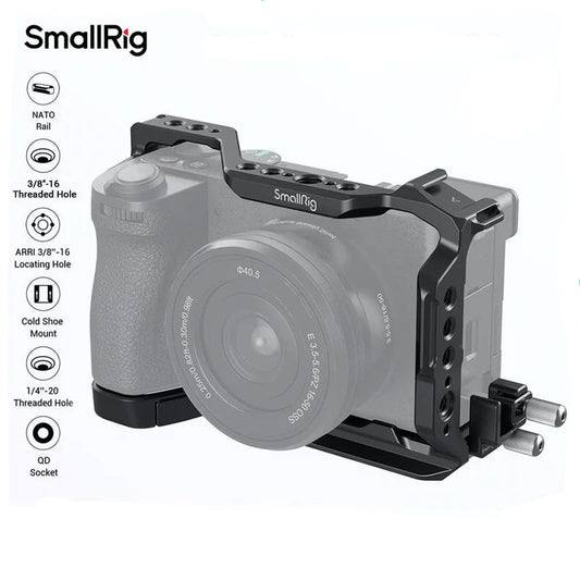 Cage SmallRig pour Sony Alpha 6700 Plaque de fixation rapide intégrée pour Arca avec serre-câble pour HDMI