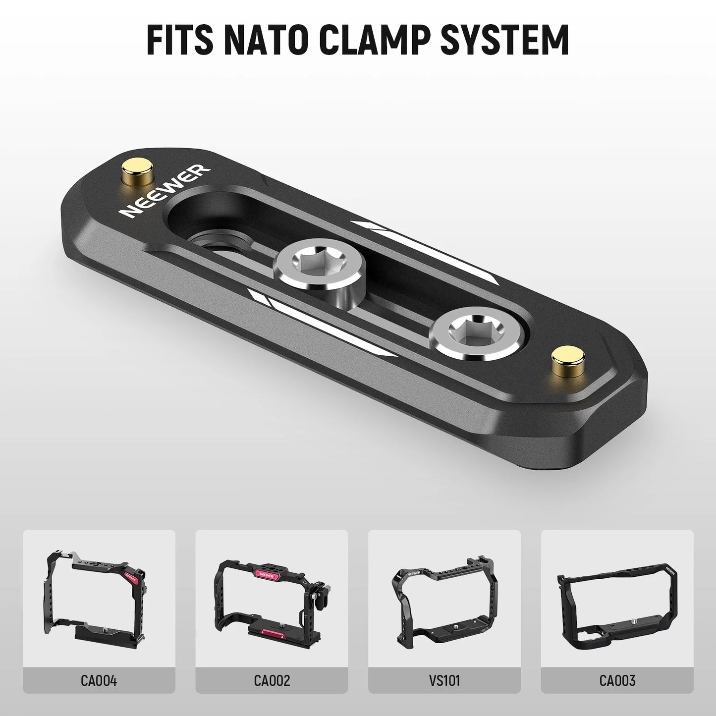 Mini rail UA022 Neewer à dégagement rapide Mini Anti-arrêt avec vis 1/4 "et broches de sécurité pour Cage de caméra poignée NATO