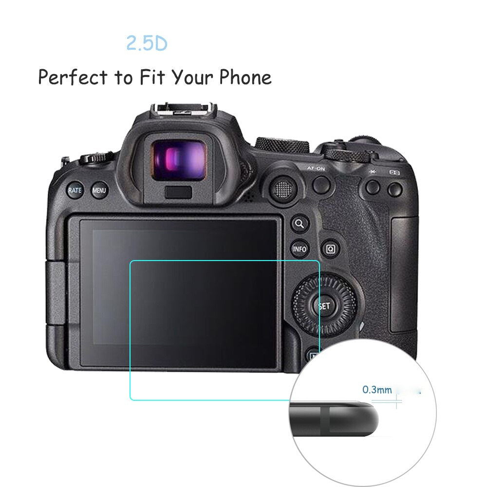 Protecteur d'écran en verre trempé 2 pièces pour appareil photo Canon EOS RP R6 R5 R5C R3 R10 7 R 90D M50 Mark II 6D R6 Mark II
