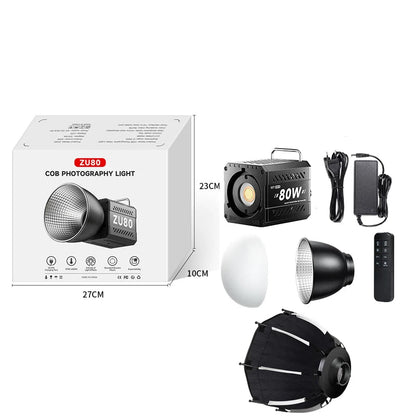 Eclairage LED ZU80/ZU60 Photo Studio lumière COB bicolore 2500-8500K CRI≥95 TLCI≥97 avec diffuseur LED lumières vidéo éclairage de remplissage