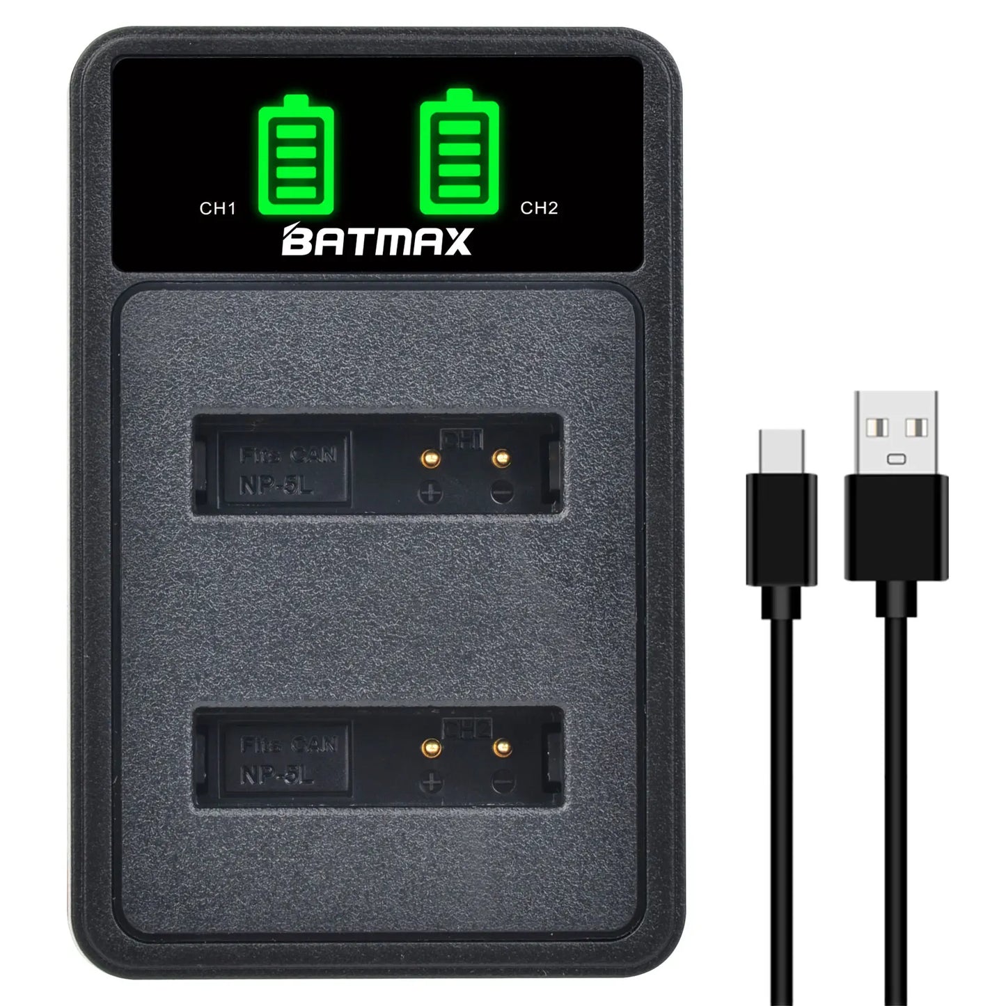 Batterie Batmax NB-5L NB 5L NB5L + chargeur LED double pour Canon Powershot S100 SX200 SX210 IS SX230 HS SD790 SD850 SD890