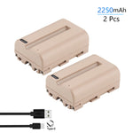 Batterie Probty 2250mAh NP-FM500H NP FM500H FM500H USB-C pour Sony Alpha A58 A57 A65 A77 A99 A900 A700 A580 A560 A550 A850