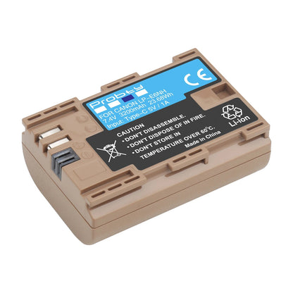 Batterie Probty LP-E6NH 3200mAh avec recharge usb Type-C pour Canon EOS R R5 R6 5DS 6D 7D 60D 70D 80D 90D