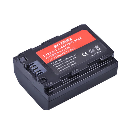 Batterie Batmax 2280mAh NP-FZ100 FZ100 + double chargeur LED USB pour Sony ZV-E1, Alpha A7III, A7R III, A9, A6600, a7 IV, a7R IV, A6700, A7M4...