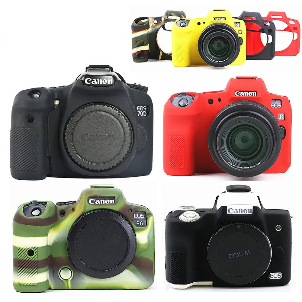 Housse silicone de protection anti-choc pour Canon EOS R6 R5 R RP M50 70D 80D 90D 600D G7X III