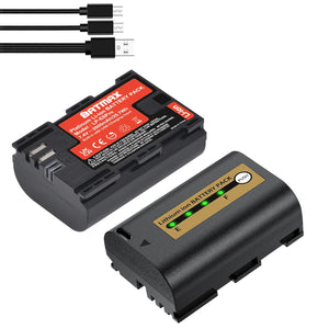 Batterie Batmax lpe6n rechargable avec usb type-c 2800mAh pour Canon 5D Mark II III 7D 60D EOS 6D 70D 80D EOS 5DS R