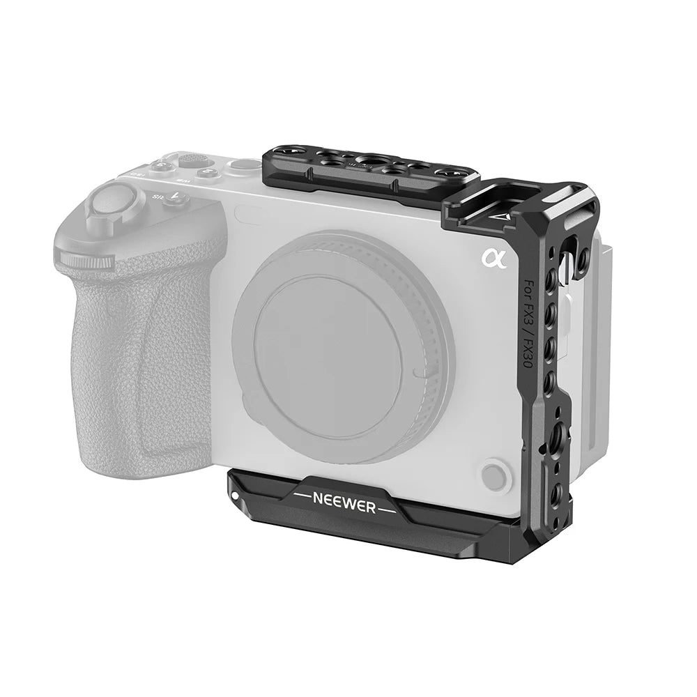 Cage NEEWER pour Sony FX3/FX30 avec serre-câble, Rail NATO, trous de positionnement ARRI 3/8