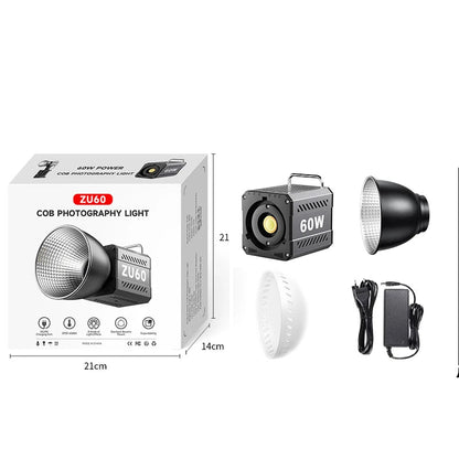 Eclairage LED ZU80/ZU60 Photo Studio lumière COB bicolore 2500-8500K CRI≥95 TLCI≥97 avec diffuseur LED lumières vidéo éclairage de remplissage