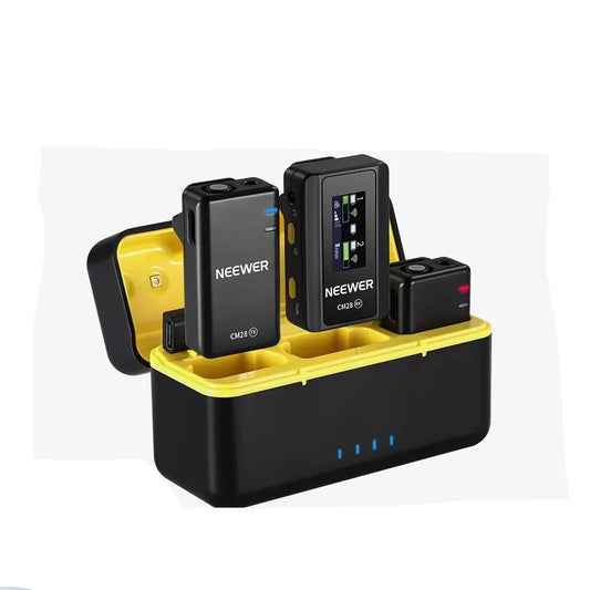 Microphone NEEWER CM28 sans fil avec étui de chargement 1 clic suppression du bruit micro pour appareil photo