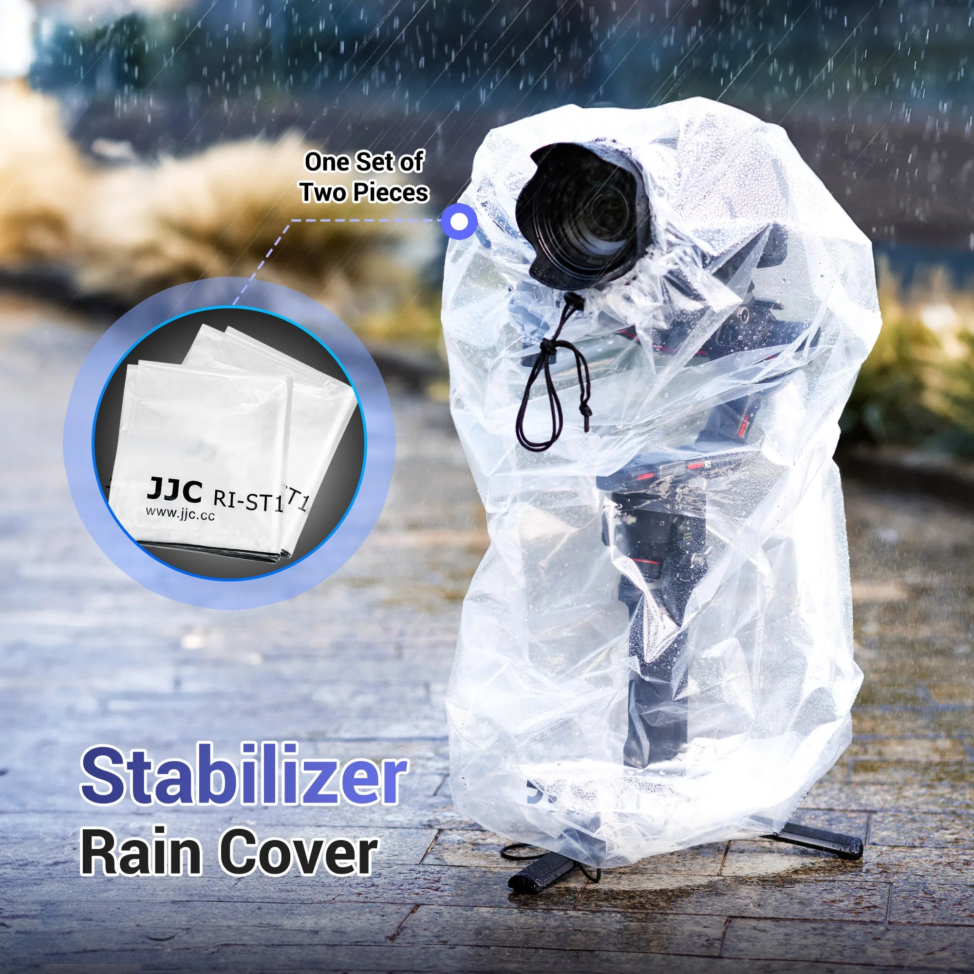 Housse de pluie JJC pour reflex + stabilisateur 2 pièces pour Canon Nikon Sony Fujifilm DJI RS 4 RS 4 PRO