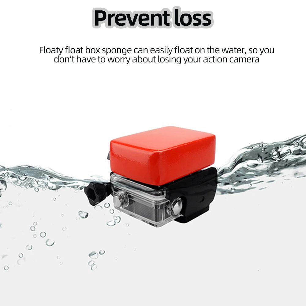 Boîte flotteur avec adhésif pour GoPro Hero 13 12 11 10 9 8 7 6 5 DJI Action 5 4 3 Insta360 X4 X3 AKASO SJCAM EKEN