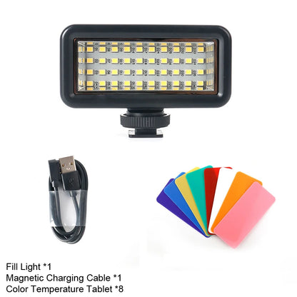 Waterproof Led Video Diving Light, 40M Underwater Lamp for GoPro 13 12 11 10 Sjcam Yi DJI Osmo Action Camera