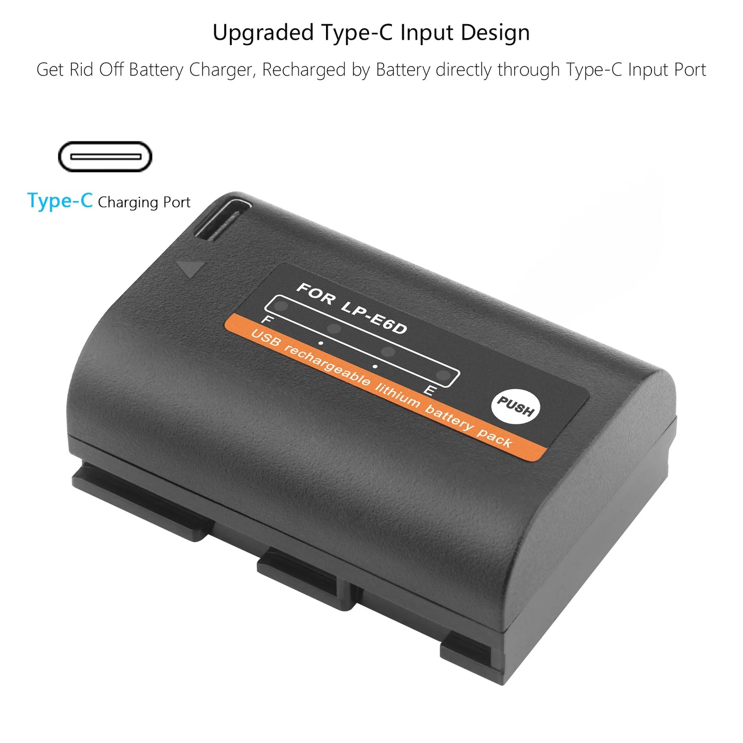 Batterie 2650mAh LP-E6 LP E6 LPE6 LP E6N Probty type-c pour appareils photo Canon 5D Mark II III 7D 60D EOS 6D 70D 80D EOS 5DS R