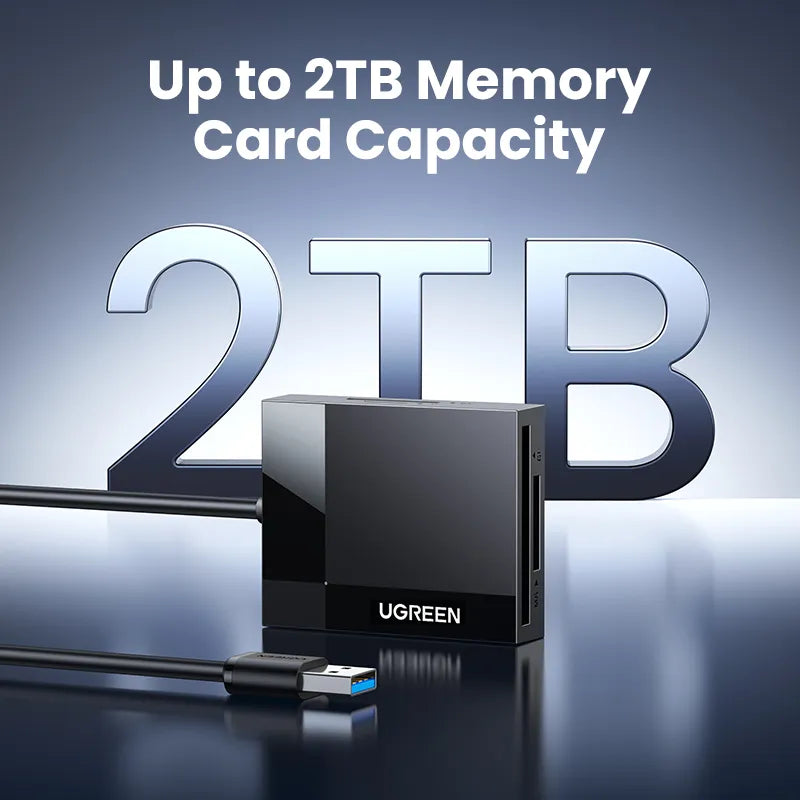 Lecteur carte SD CF TF MS UGREEN 4-en-1 haute qualité USB3.0/USB-C Micro SD