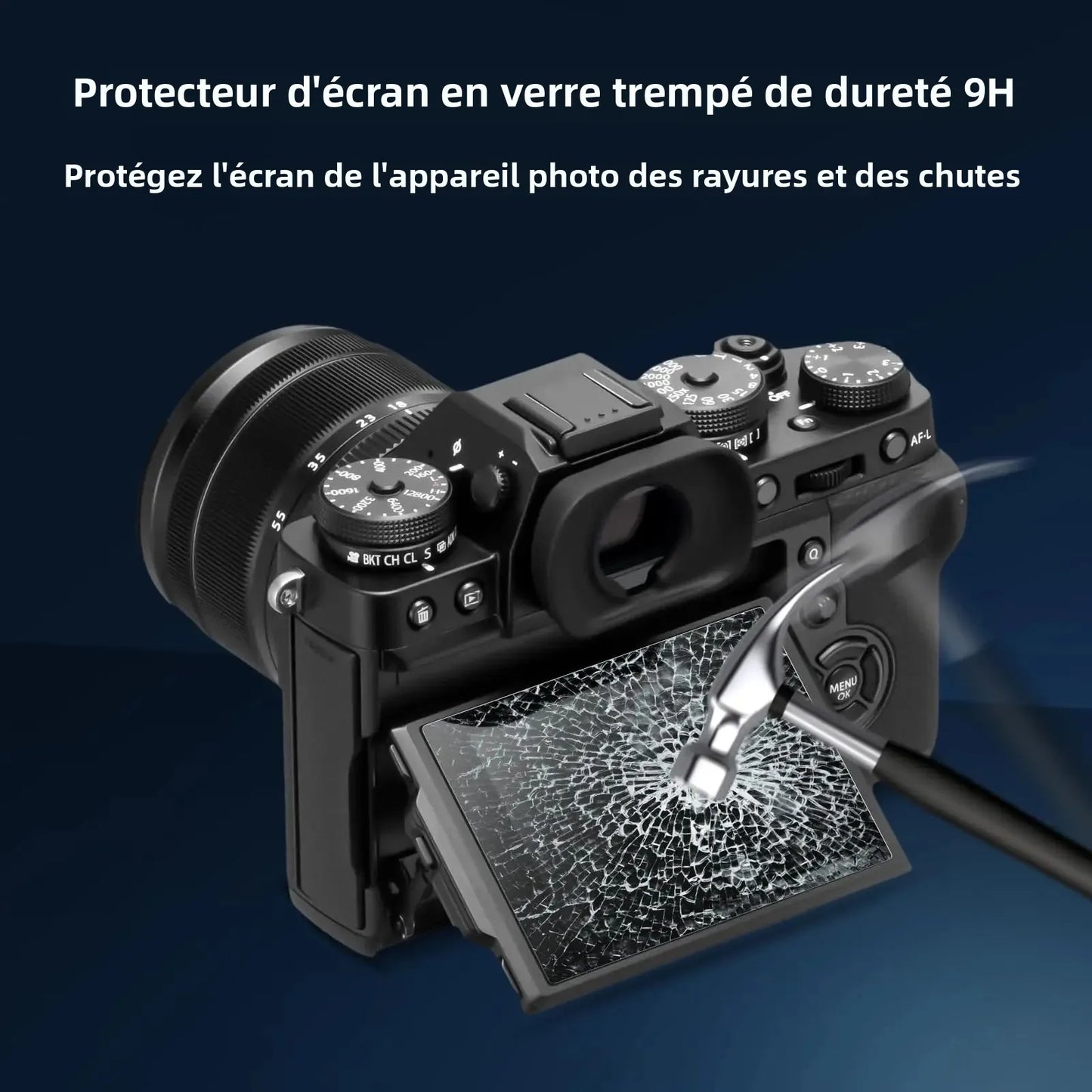 Protecteur d'écran en verre trempé pour appareil photo Fujifilm XT50 XT30 XT5 XT4 X100VI X100V X100IV XS20