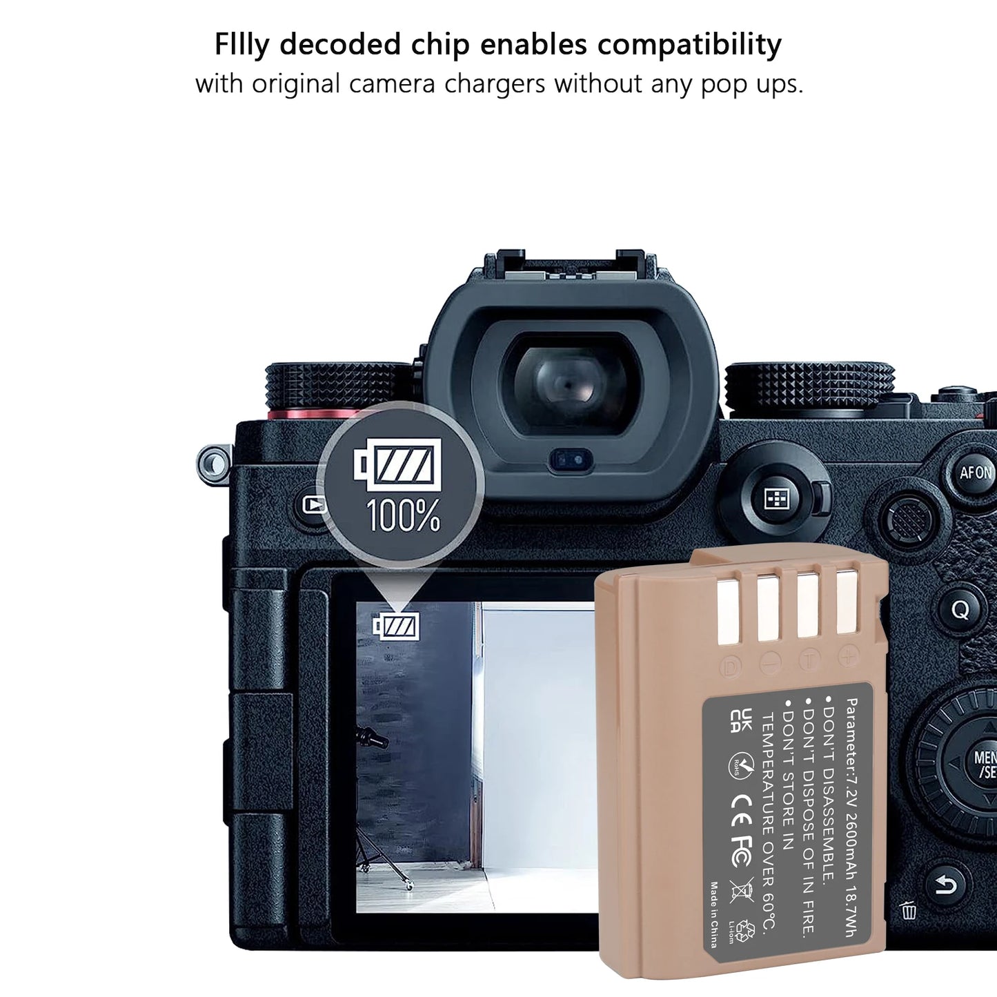 Batterie Probty DMW-BLK22 DMW BLK22, 2600mAh, avec charge USB-C, pour appareils photo Panasonic LUMIX DC-S5 DC-S5 II DC-S5 IIX GH5 II GH6 GH5M2