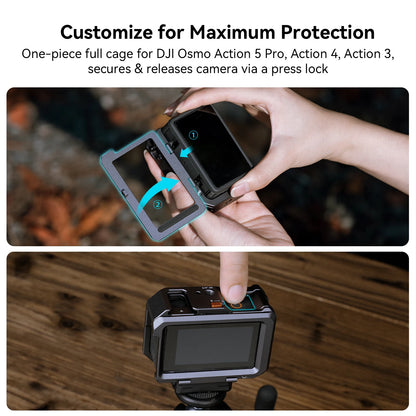 Cage SmallRig 4119C pour DJI Osmo Action 5 Pro / 3/4 étui de caméra , cadre de protection