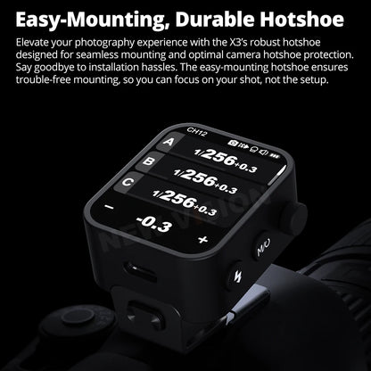 Déclencheur à distance Godox X3 2.4G Sans Fil Écran Tactile Flash pour Nikon Sony Canon Fujifilm...