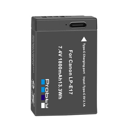 Batterie Probty LP-E17 avec charge rapide de Type C pour Canon M6 II M5 M3 77D T6i 750D T6s 760D T7i 800D T8i 850D...