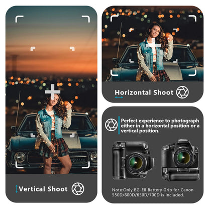 Grip Neewer BG-E8 pour Canon EOS 550D 600D 650D 700D/ Rebel T2i T3i T4i T5i haute qualité