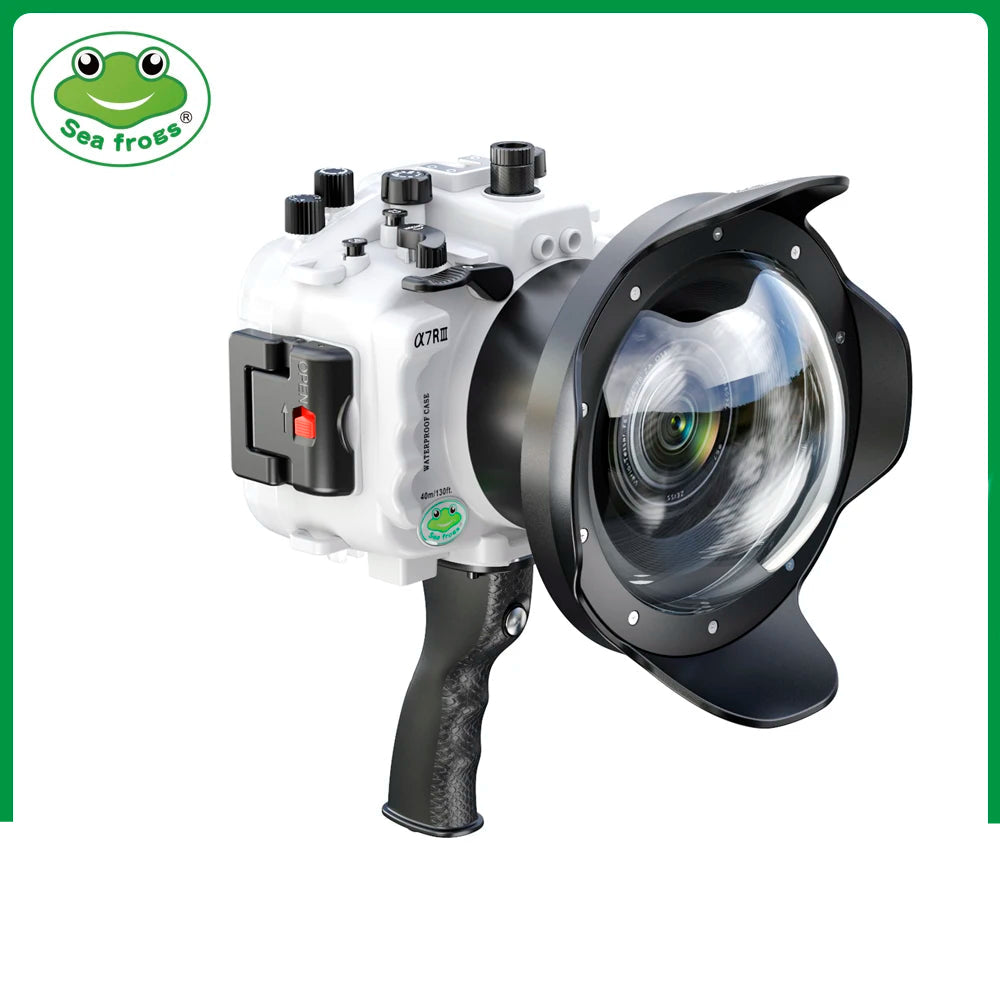 Caisson étanche Seafrogs, 40M pour Sony A7RIII/A7III, objectif 16-35mm 28-70mm 90mm avec poignée pistolet