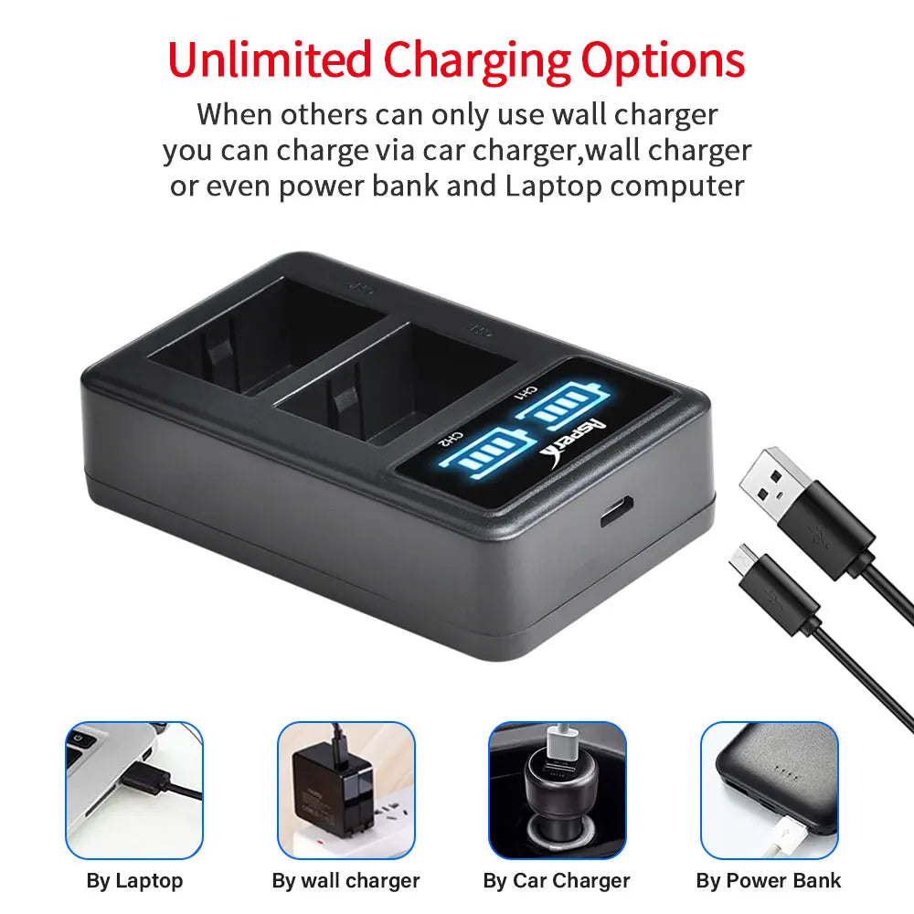 Batterie + chargeur Aspern DMW-BMB9 DMW BMB9 BMB9E pour Panasonic Lumix DC-FZ82 FZ70 FZ60 FZ100 FZ150 FZ40 FZ45 FZ47 FZ48