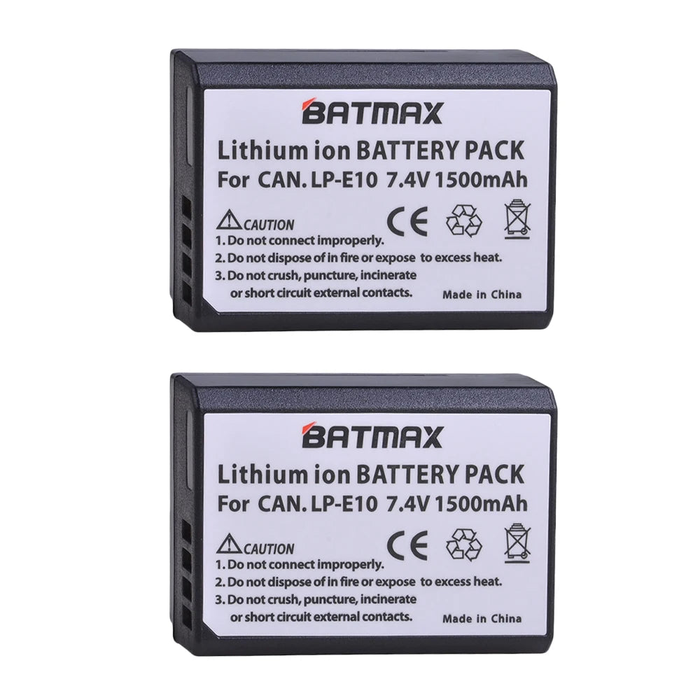 Batterie + chargeur double LP-E10 LP E10 LPE10 pour Canon EOS 1100D 1200D 1300D Kiss X50 X70 X80 Rebel T3 T5 T6...
