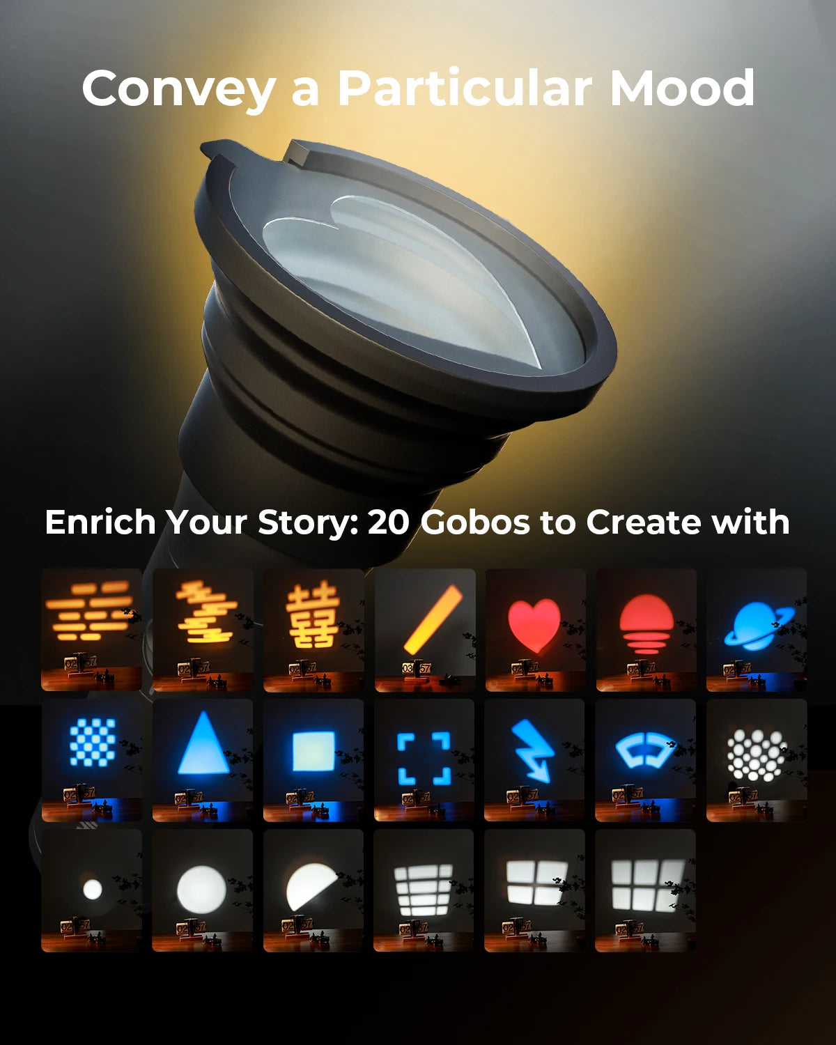 Lampe de poche pour photographie 4 couleurs SmallRig RF 10C 4634 RGB LED 7500 mAh lumière ambiante de remplissage avec 20 filtres de lumière à motifs, vidéo