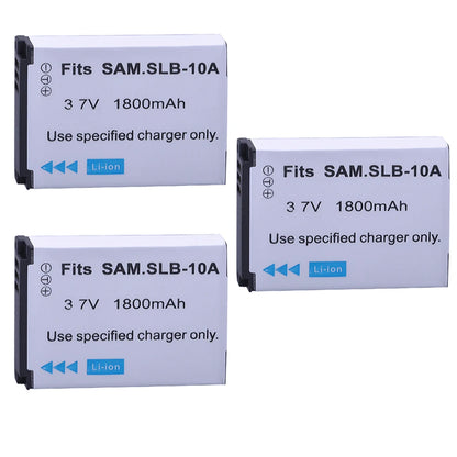 Batterie Batmax SLB-10A SLB 10A + chargeur pour Samsung P800 P1000 PL50 PL51 PL55 SL420 SL502 SL620 SL720 SL820 WB700