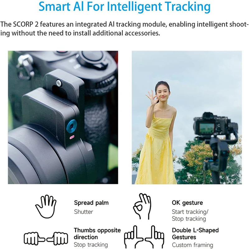 Stabilisateur FeiyuTech SCORP 2 pour appareil photo, écran tactile 2.5 kg max pour canon sony