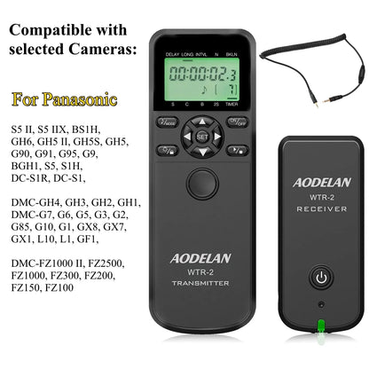 Télécommande intervallomètre AODELAN – minuterie sans fil WTR-2, pour appareil photo Canon, Nikon, Sony, Fujifilm, Panasonic C6, C8, N8, N10, S6, S8, O6, P6