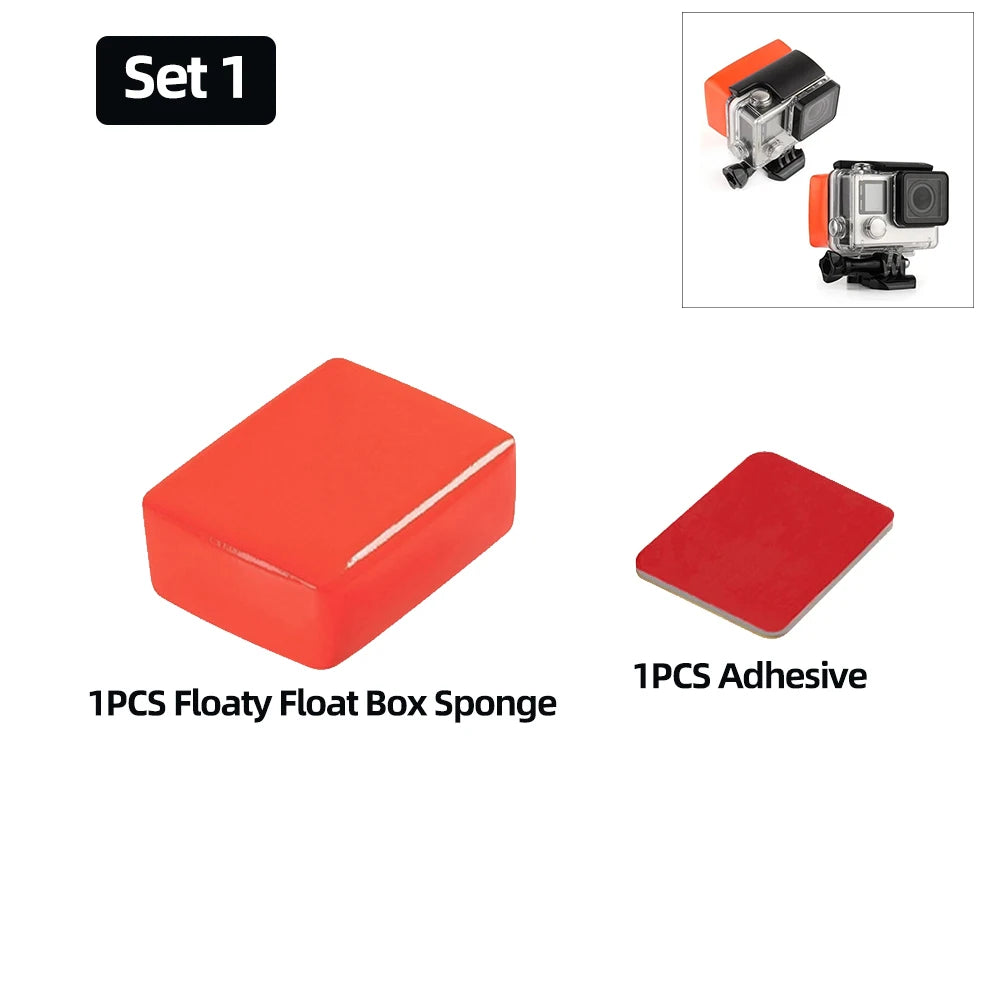 Boîte flotteur avec adhésif pour GoPro Hero 13 12 11 10 9 8 7 6 5 DJI Action 5 4 3 Insta360 X4 X3 AKASO SJCAM EKEN