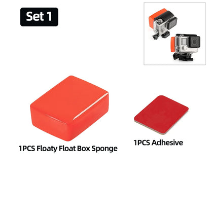 Boîte flotteur avec adhésif pour GoPro Hero 13 12 11 10 9 8 7 6 5 DJI Action 5 4 3 Insta360 X4 X3 AKASO SJCAM EKEN