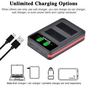 Batterie Batmax 1400mAh DMW-BLC12 BLC12 + Chargeur pour Panasonic Lumix DMC-G7, DMC-G85, DMC-G95, DMC-FZ1000, DC-FZ1000 II