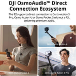 Micro DJI Mic Mini (2 TX + 1 RX + chargeur) Microphone sans fil avec suppression intelligente du bruit, audio de haute qualité