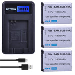 Batterie Batmax SLB-10A SLB 10A + chargeur pour Samsung P800 P1000 PL50 PL51 PL55 SL420 SL502 SL620 SL720 SL820 WB700