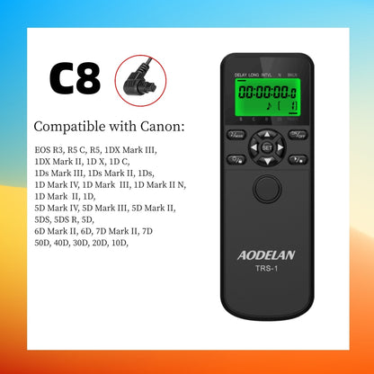 Intervallomètre minuterie déclencheur télécommande AODELAN pour Canon Nikon Sony Panasonic Olympus Fujifilm