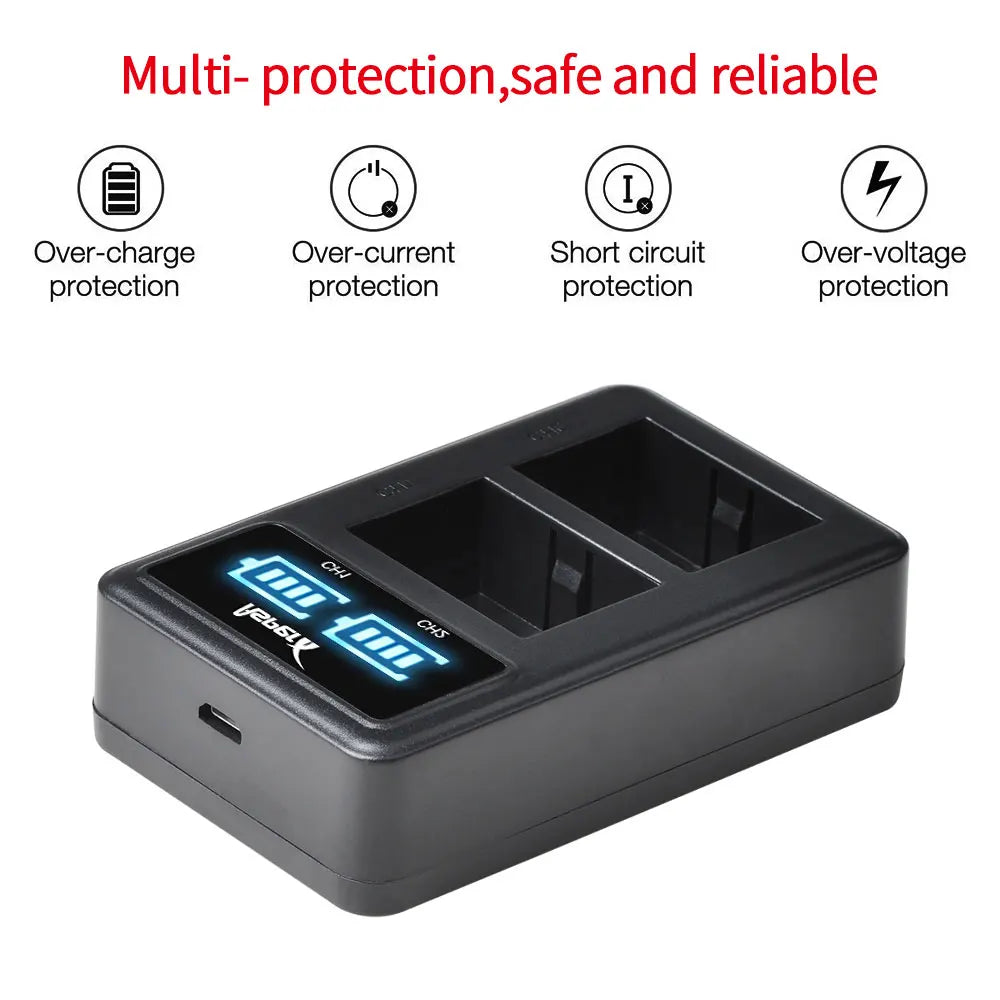 Batterie + chargeur Aspern DMW-BMB9 DMW BMB9 BMB9E pour Panasonic Lumix DC-FZ82 FZ70 FZ60 FZ100 FZ150 FZ40 FZ45 FZ47 FZ48