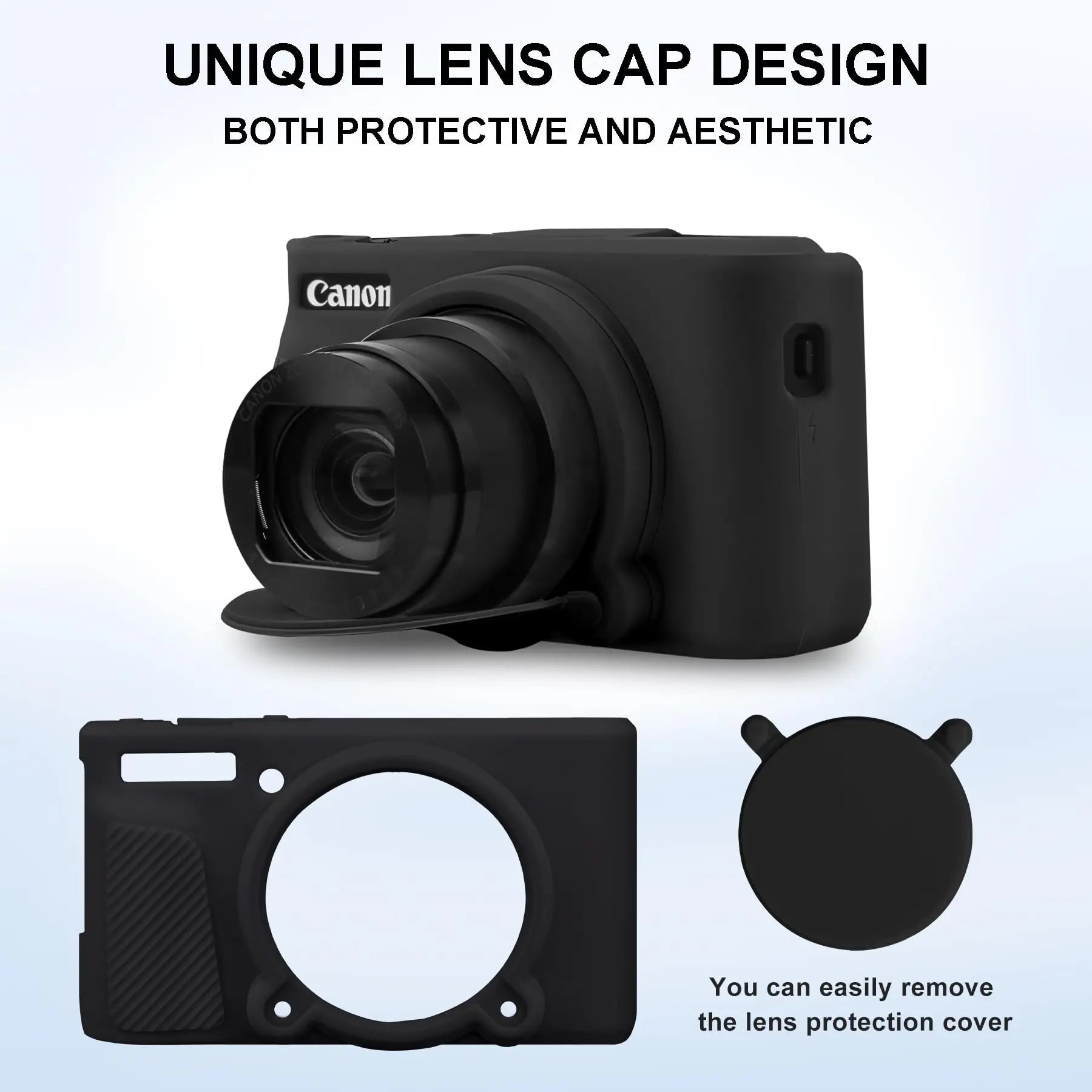 Housse de protection en silicone anti-choc pour Canon PowerShot SX740 / SX730
