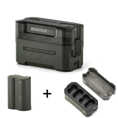 Batterie + chargeur 4 ports TILTA NP-W235 2400 mAh Station de charge portable (4 canaux) pour Fujifilm X-S20 XT5, XT4, GFX100S, GFX100S II, XH2S