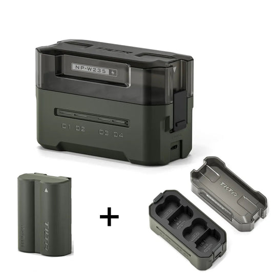 Batterie + chargeur 4 ports TILTA NP-W235 2400 mAh Station de charge portable (4 canaux) pour Fujifilm X-S20 XT5, XT4, GFX100S, GFX100S II, XH2S